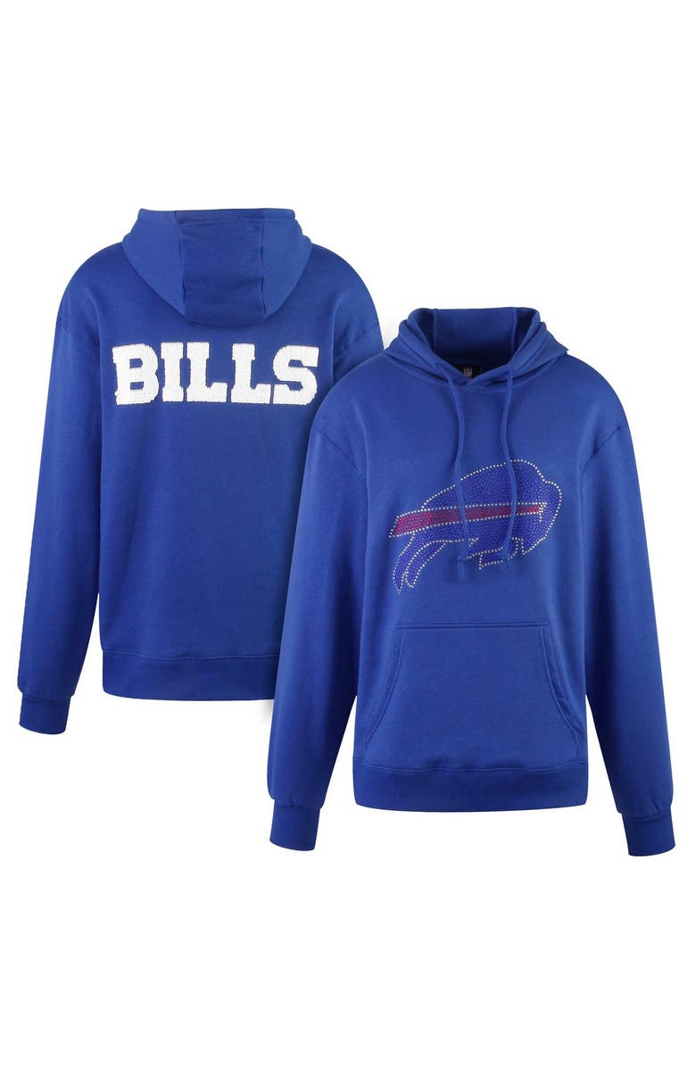 CUCE Women's Cuce Royal Buffalo Bills Rhinestone Logo Wordmark Pullover Hoodie, Main, color, 