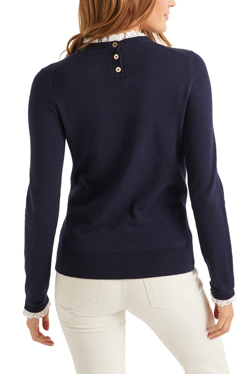 Boden Lincoln Frill Trim Sweater, Alternate, color, 