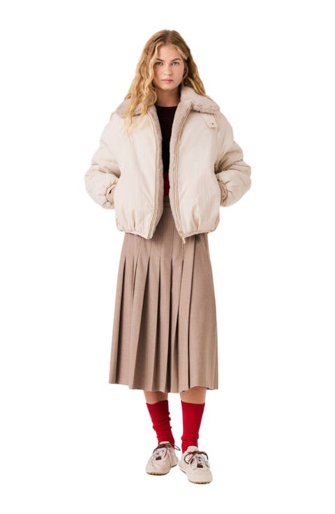 Reversible Faux Fur Puffer Jacket