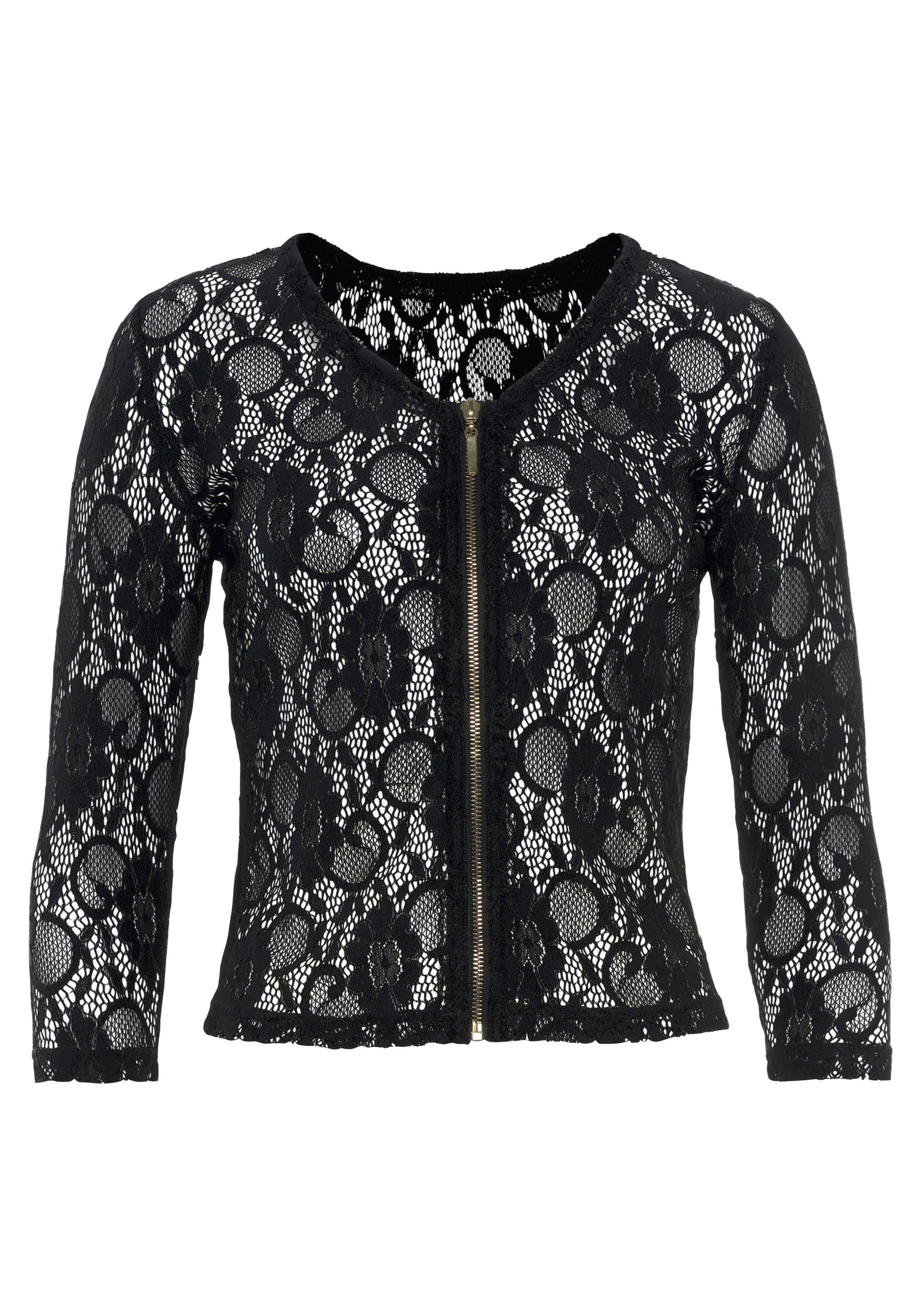 ジャケット・アウター Vintage Black Floral Lace Sheer Jacket Floral Lace Zip Jacket (Women) | Nordstrom