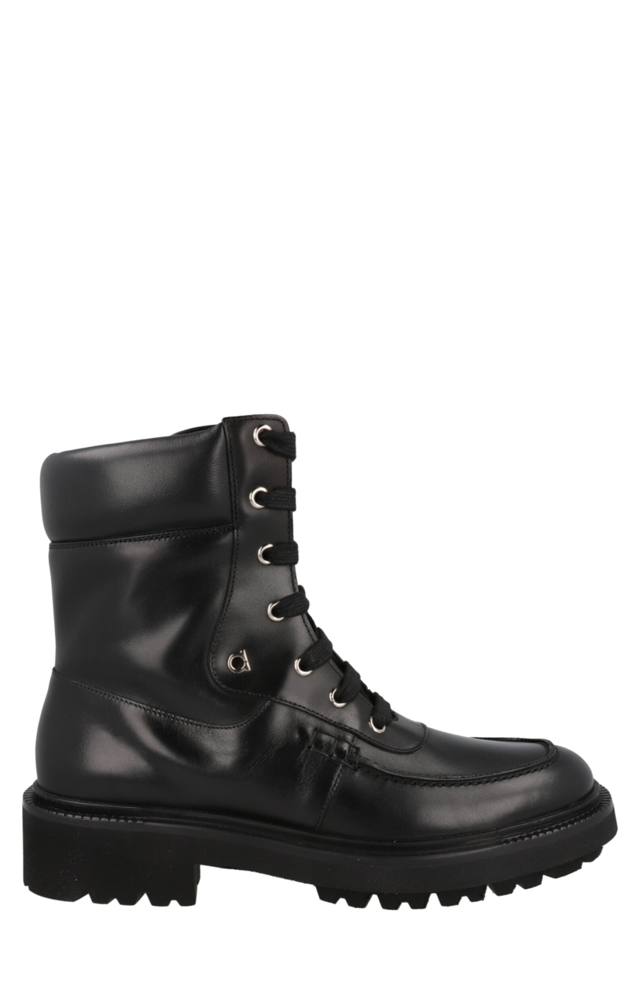 FERRAGAMO Greenwich Lace-Up Boot, Alternate, color, Black