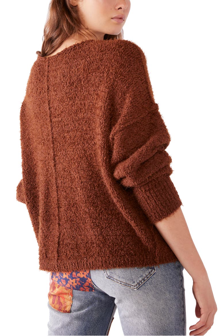 Icing V-Neck Sweater, Alternate, color, MOCHA JAVA