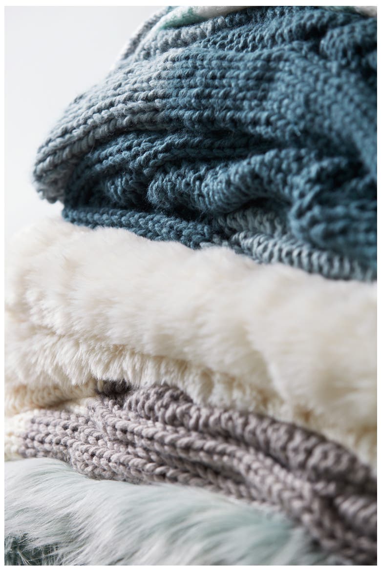 Faux Fur Throw, Alternate, color, GREY GRIFFIN