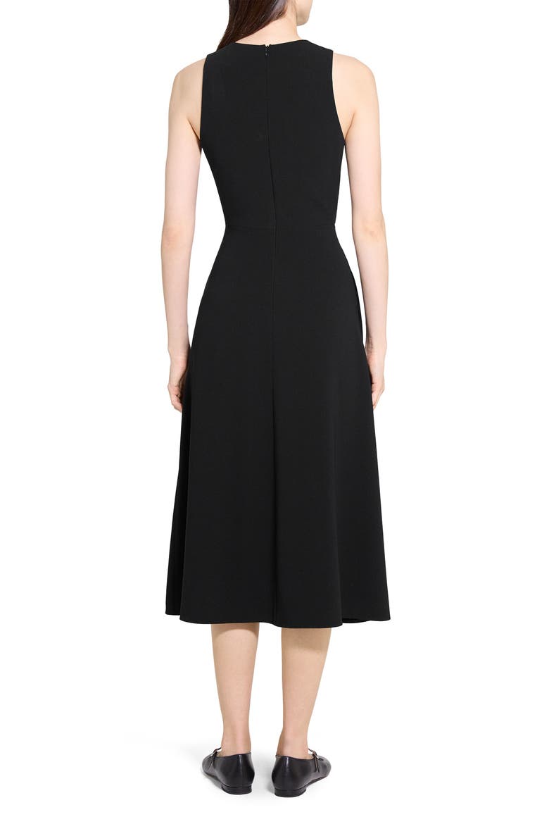 Sleeveless A-Line Midi Dress, Alternate, color, BLACK