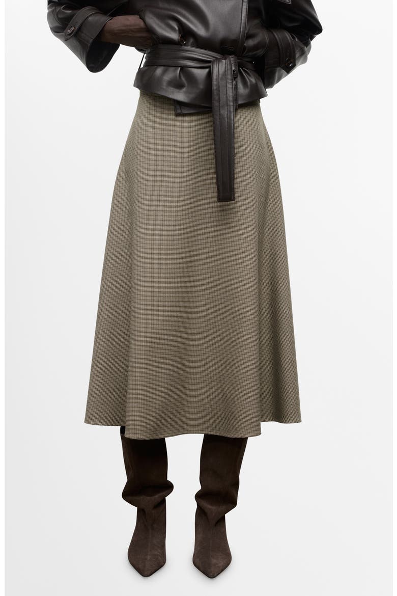 Houndstooth A-Line Skirt, Main, color, BROWN