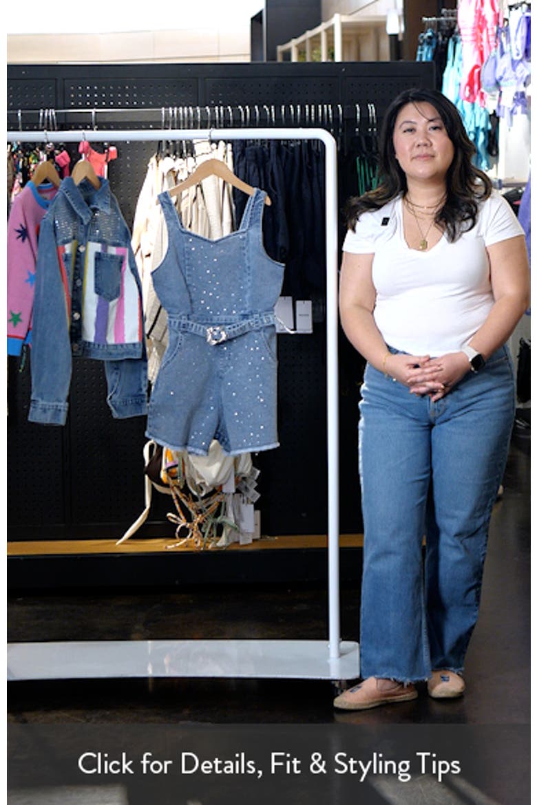 Kids' Belted Denim Romper video