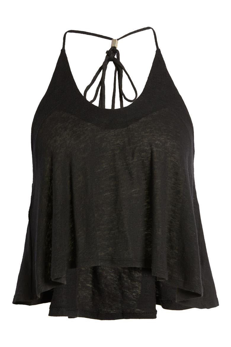 Long Weekend Knit Halter Tank, Alternate, color, BLACK