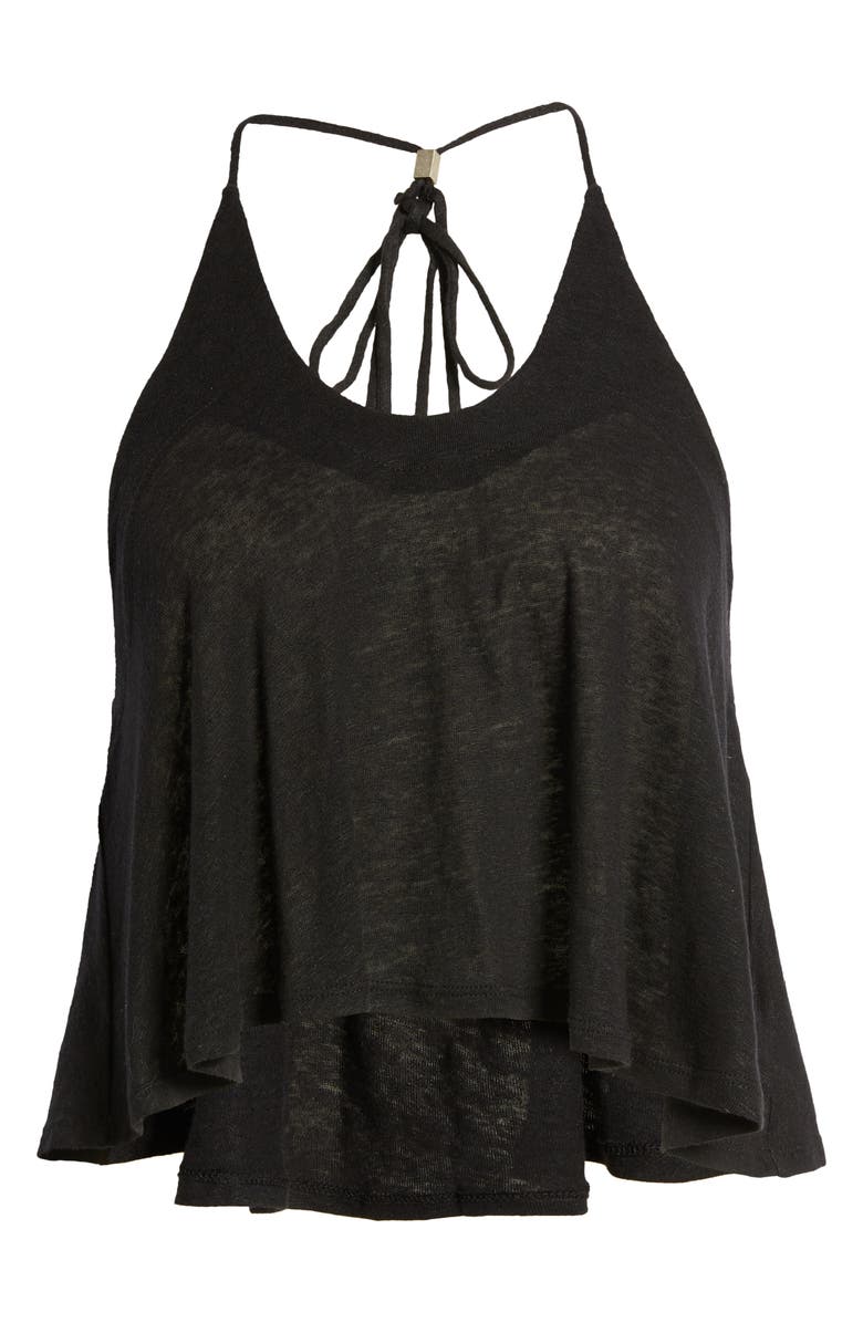 Free People Long Weekend Knit Halter Tank, Alternate, color, Black