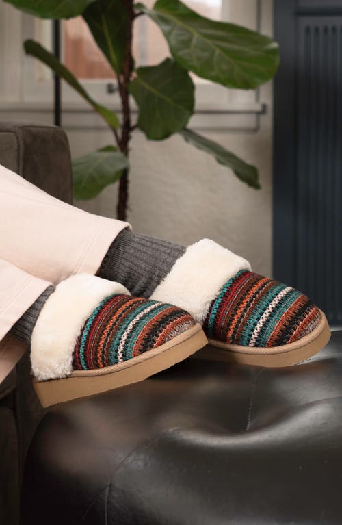 Minnetonka Cerise Faux Fur Slipper In Multi