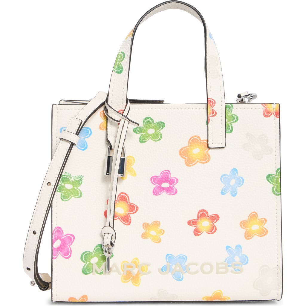 Marc Jacobs Daisy Leather Mini Grind Tote Bag in White Multi at Nordstrom Rack