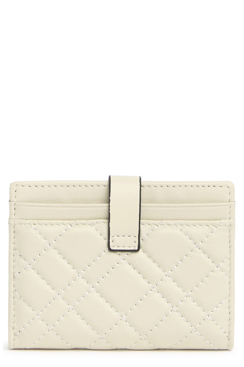 Quilted Leather Bifold Card Wallet, Alternate, color, BONE