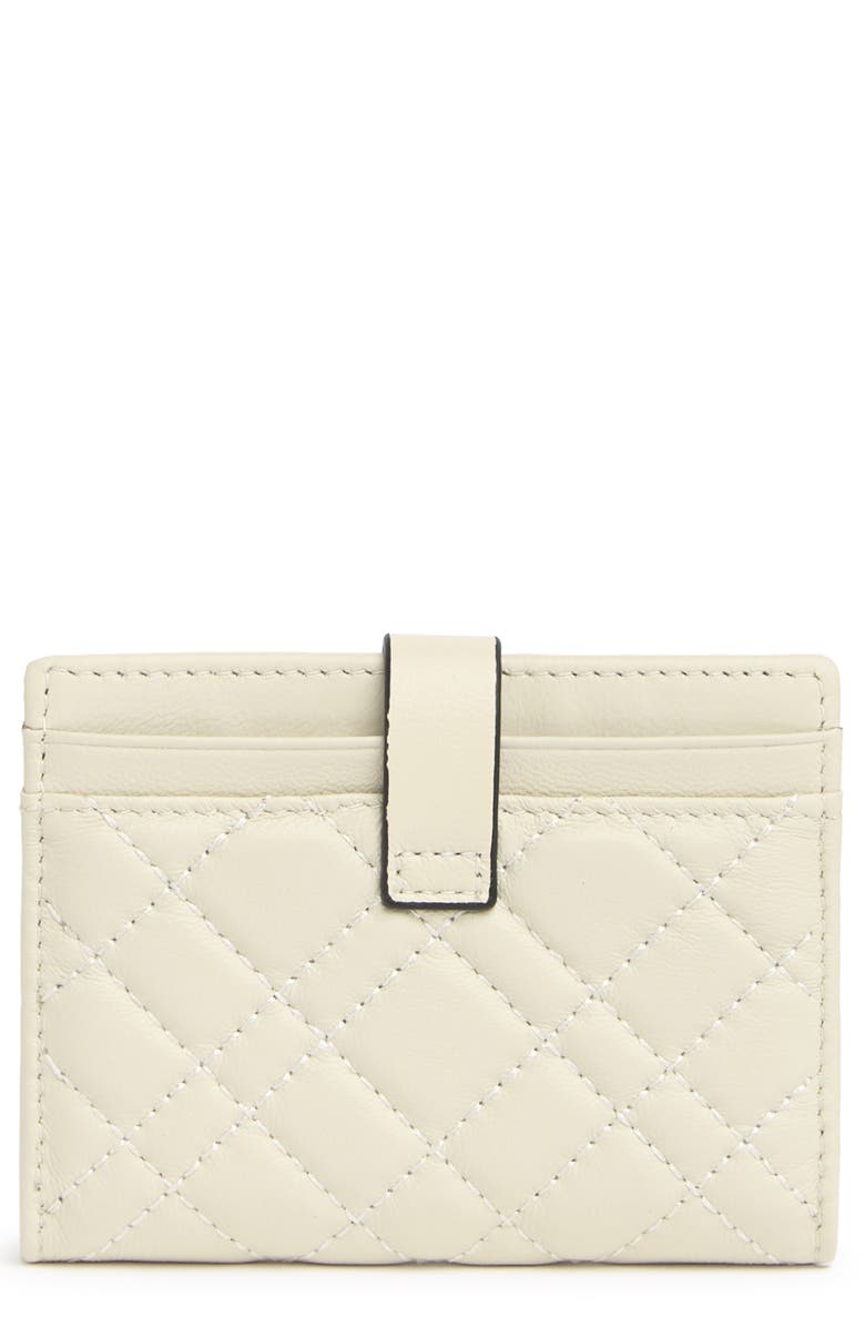Kurt Geiger London Quilted Leather Bifold Card Wallet, Alternate, color, Bone