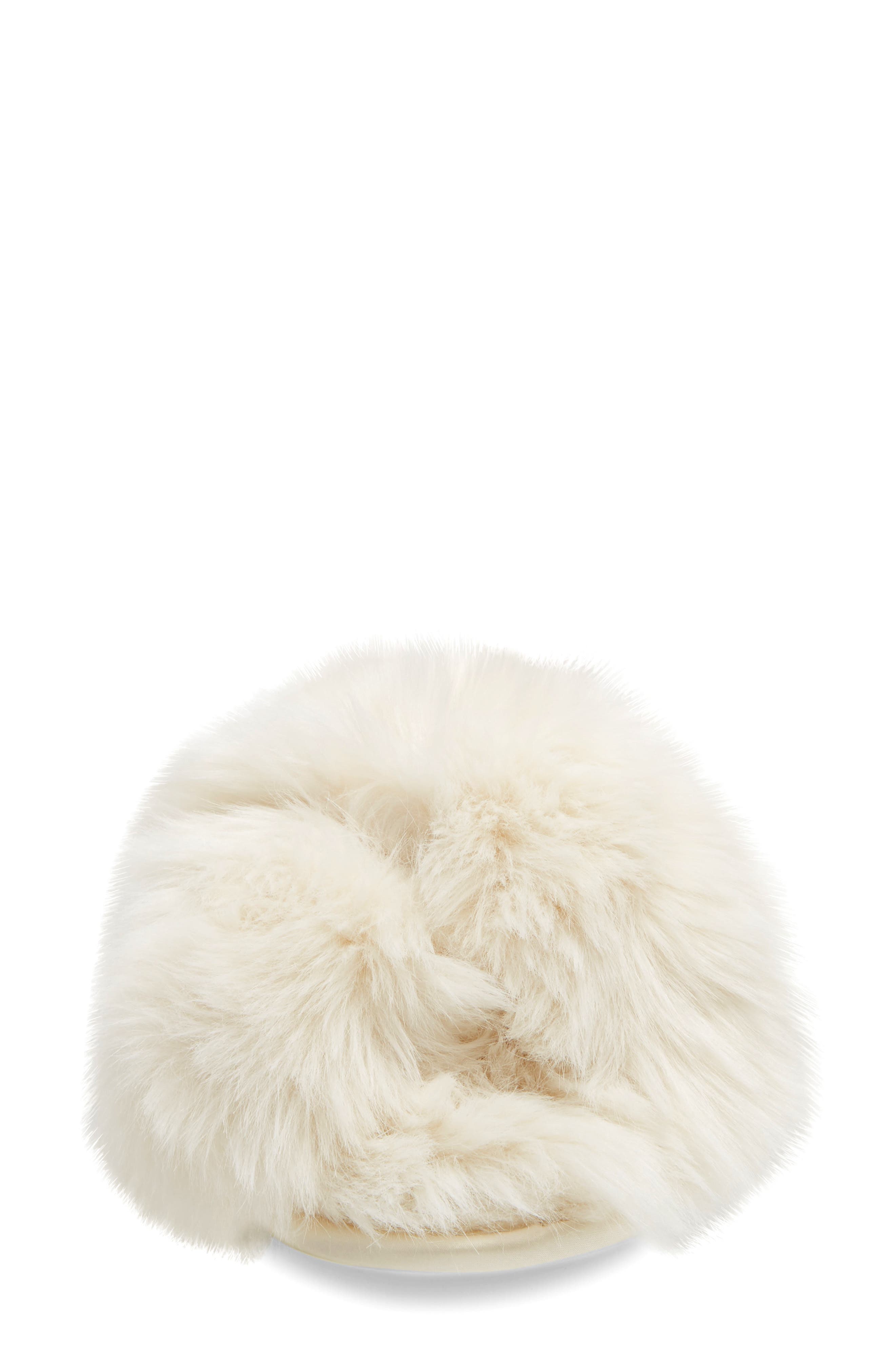 Faux Fur Slipper, Alternate, color, IVORY