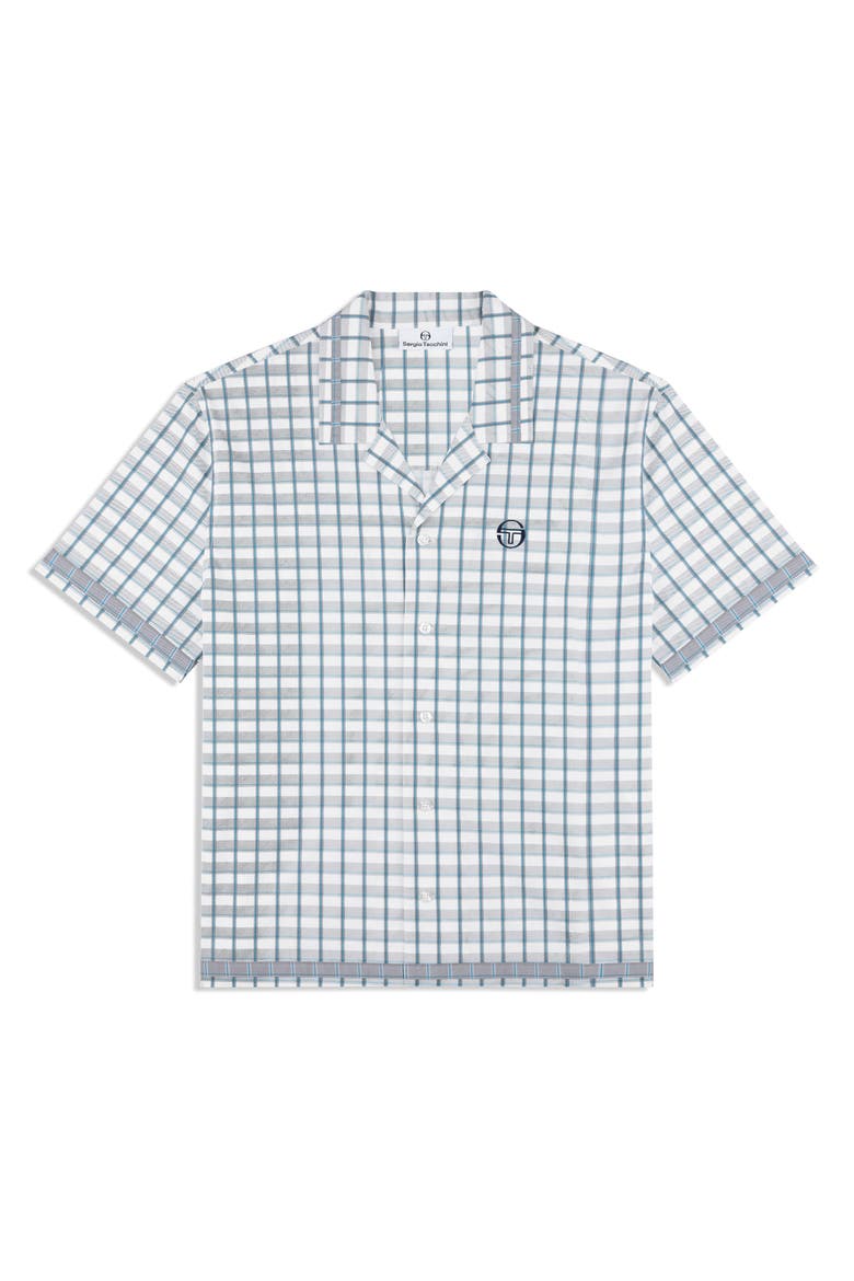 Quadretto Cabana Shirt, Alternate, color, BRILLIANT WHITE