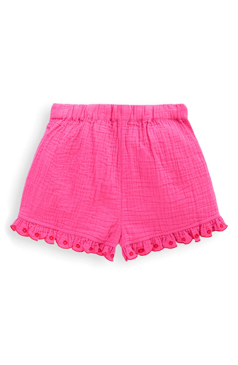 Mini Boden Kids' Floral Embroidered Cotton Gauze Shorts, Alternate, color, Sorbet Pink Embroidered