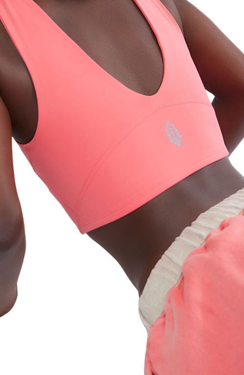 Free People Never Better Crop V-neck Tank In Hibiscus