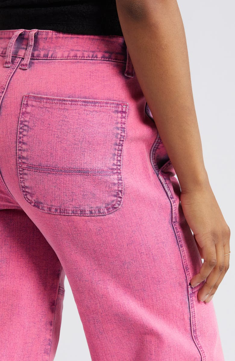 1822 Denim Acid Wash Paneled Wide Leg Carpenter Jeans, Alternate, color, 