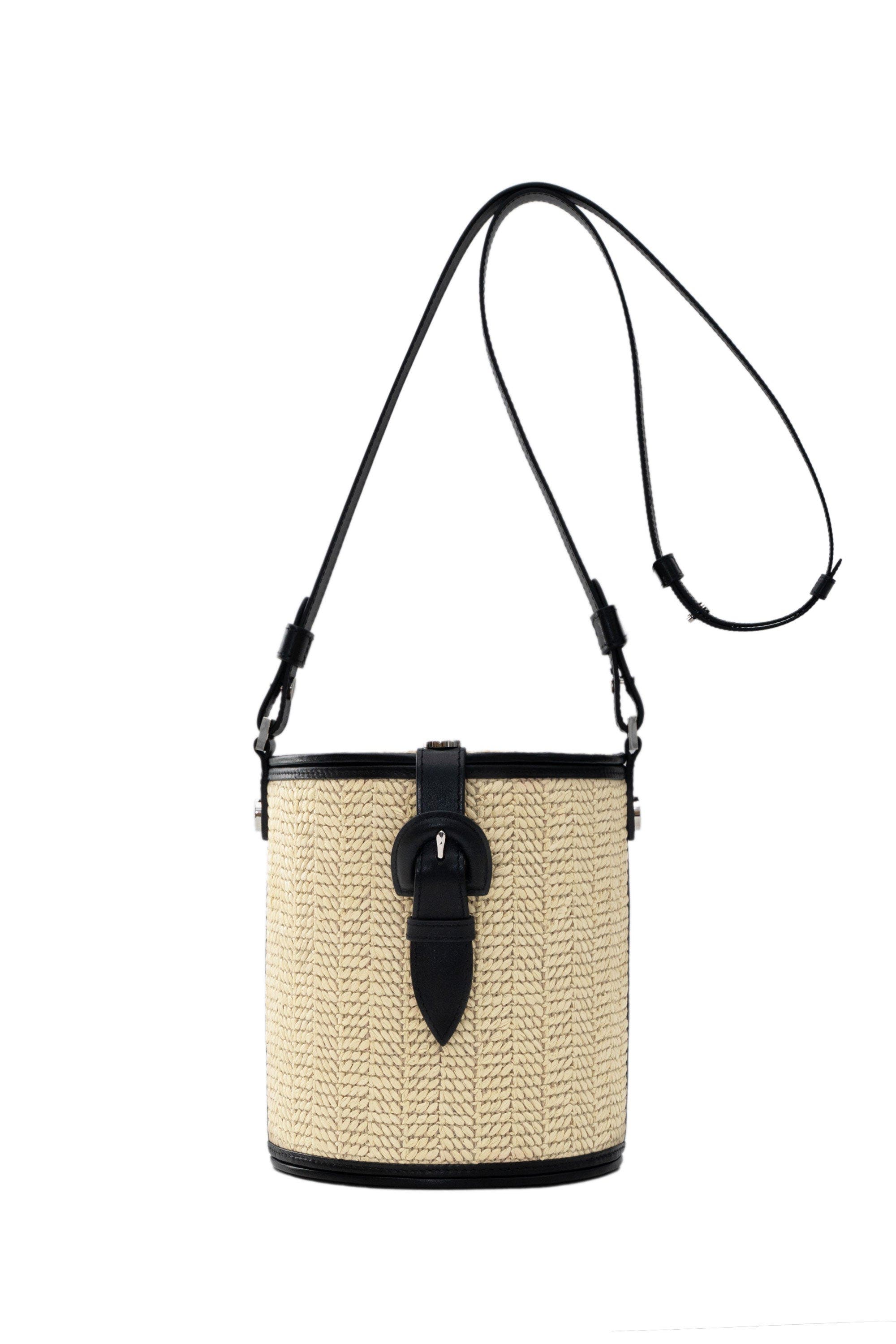 PERRIN PARIS La Parisienne Xbody Raphia, Main, color, Raphia Beige / Black