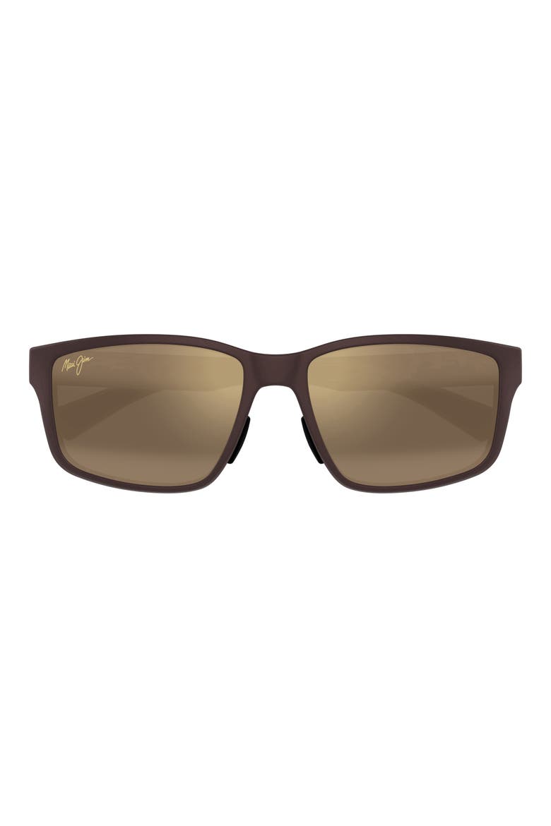 Walewaha 55mm PolarizedPlus2® Rectangular Sunglasses, Main, color, BROWN