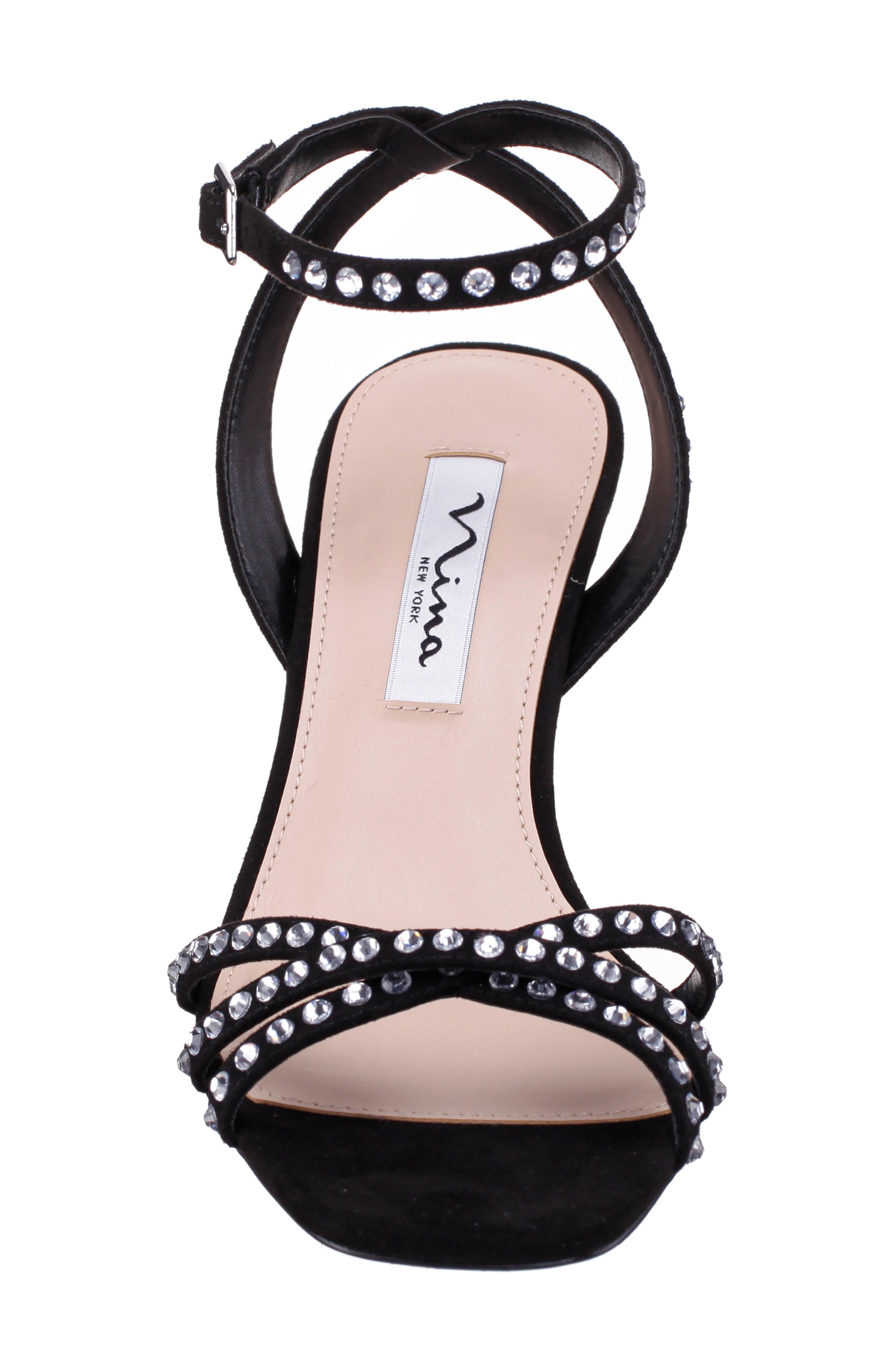 Nina Laura Ankle Strap Sandal, Alternate, color, Black