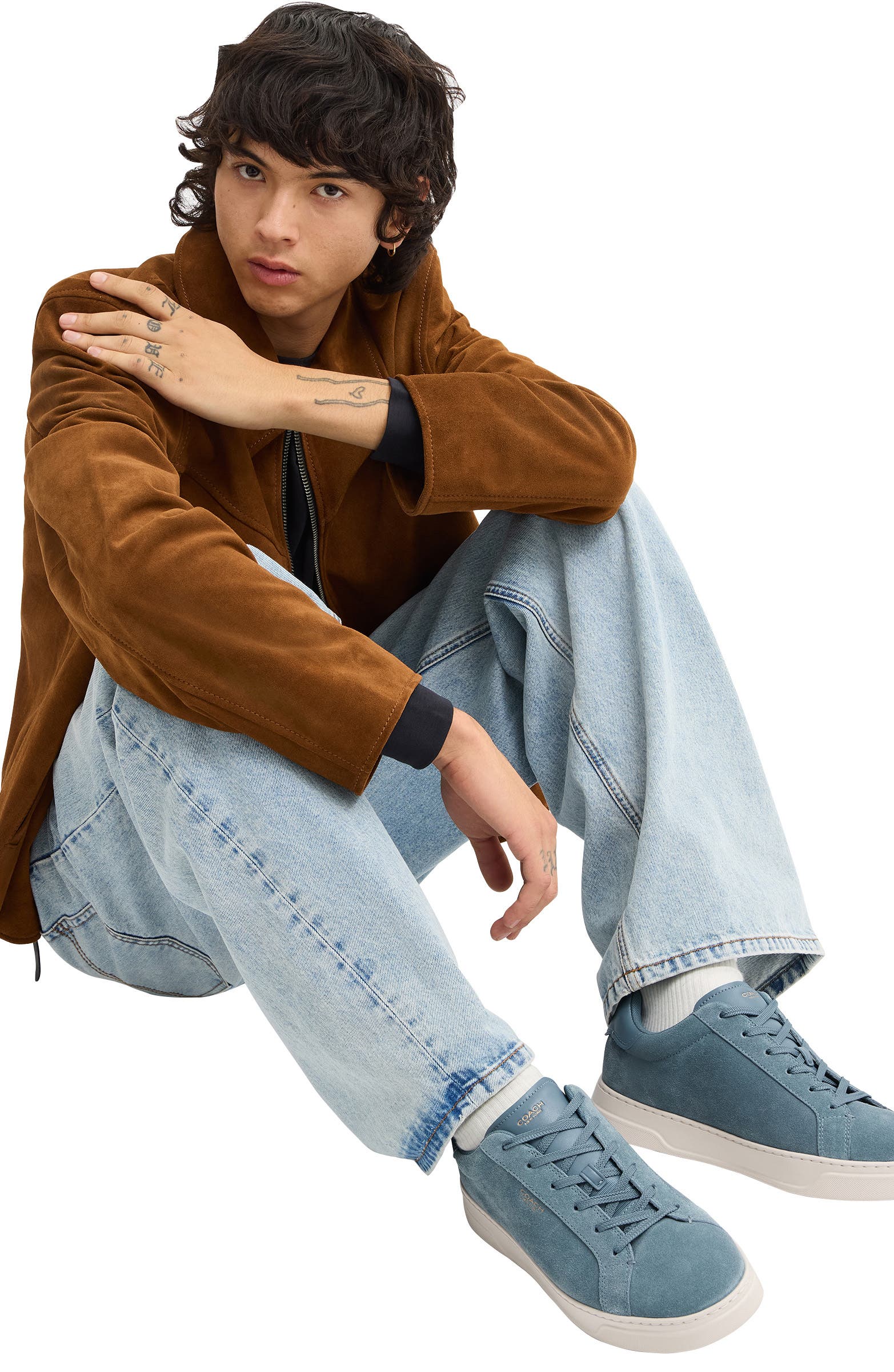 COACH High Line Sneaker, Alternate, color, Light Denim/ Chalk