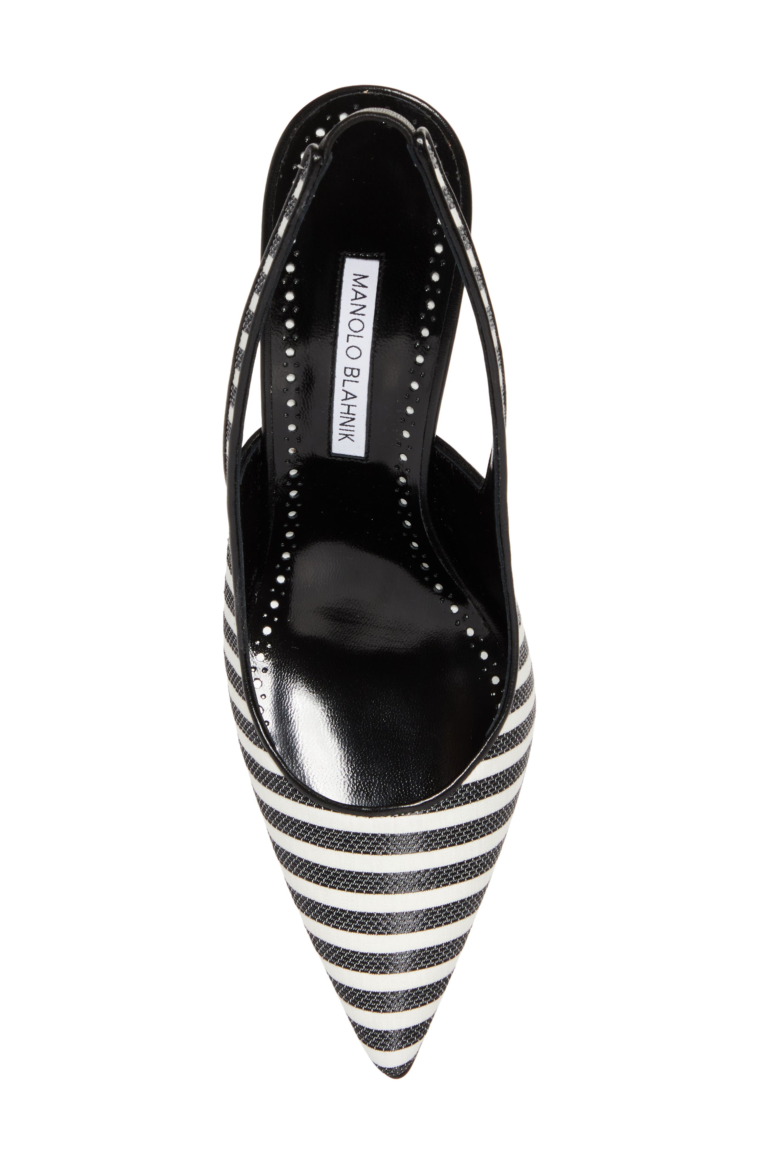 Manolo Blahnik Allurafia Stripe Slingback Pump, Alternate, color, 