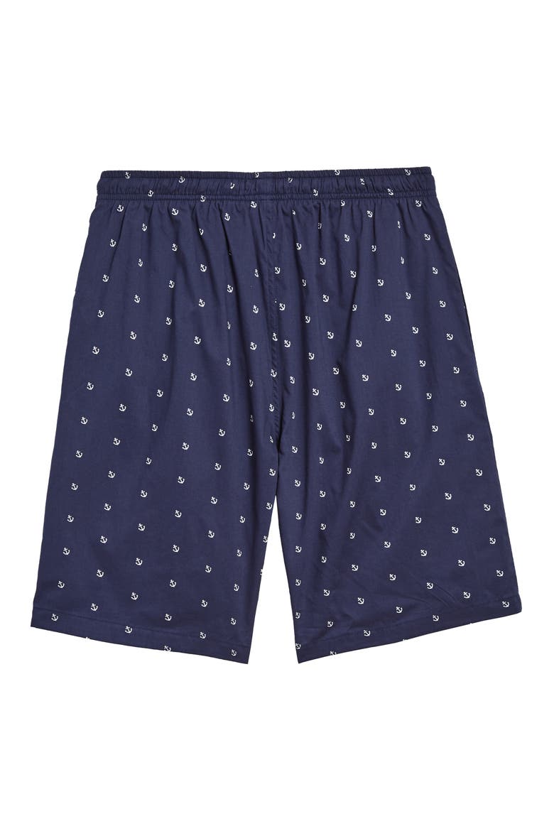 Poplin Lounge Shorts, Alternate, color, NAVY PEACOAT ANCHORS