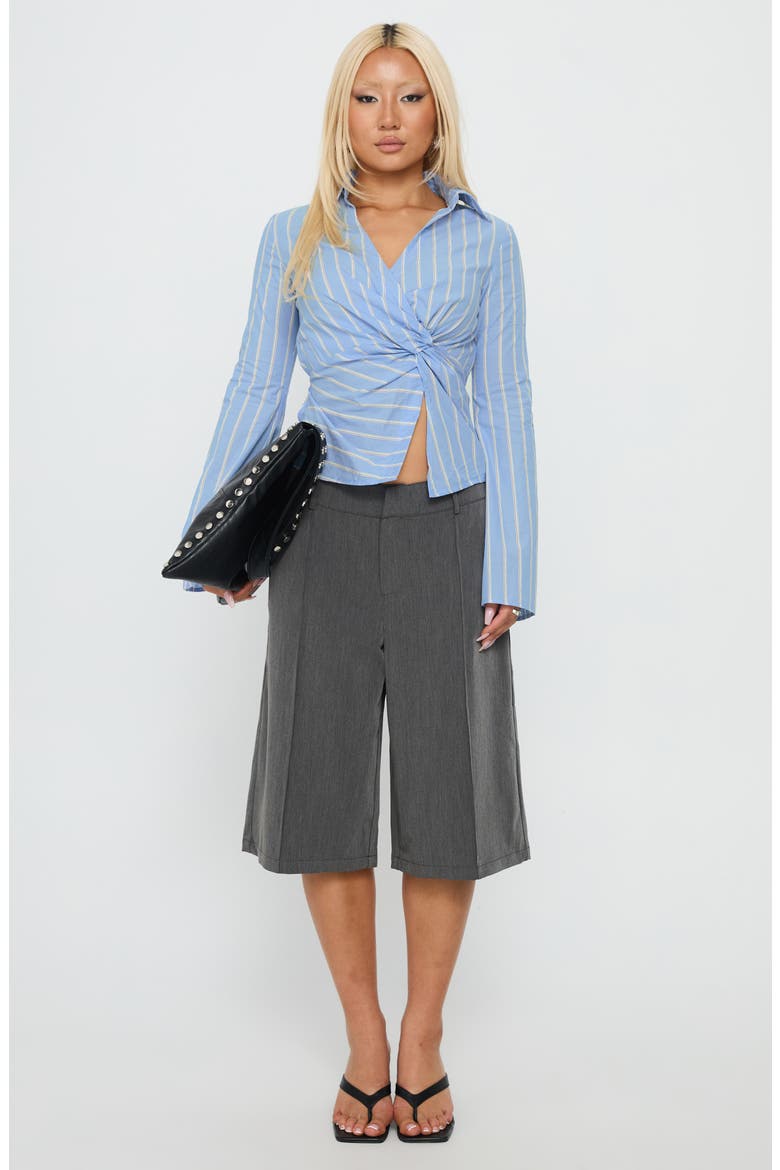 Ameliah Twist Crop Shirt, Alternate, color, BLUE STRIPE