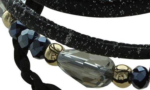 Olivia Welles Eva Faux Stack Magnetic Bracelet In Gold/black