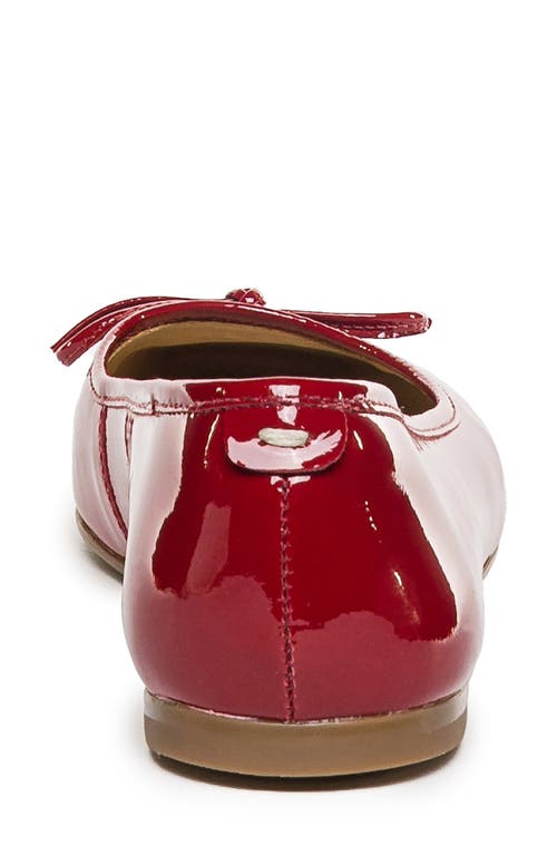 Bernardo Patent Bow Ballerina Flats In Red