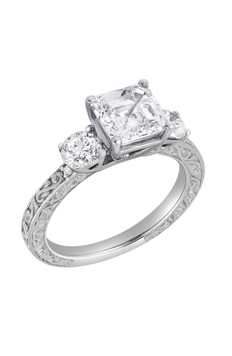 LuvMyJewelry Nyraelle 14K Gold 2.70 Ct Asscher Lab Grown Diamond Engagement Ring, Alternate, color, 14K White Gold