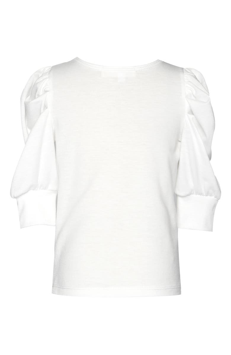 Baby Sara Kids' Ruched Sleeve Heart Graphic T-Shirt, Alternate, color, White Multi