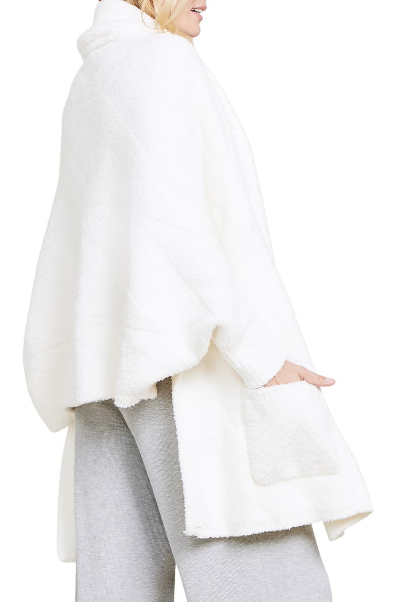 Barefoot Dreams<sup>®</sup> CozyChic<sup>®</sup> Cable Knit Blanket Wrap, Alternate, color, Pearl