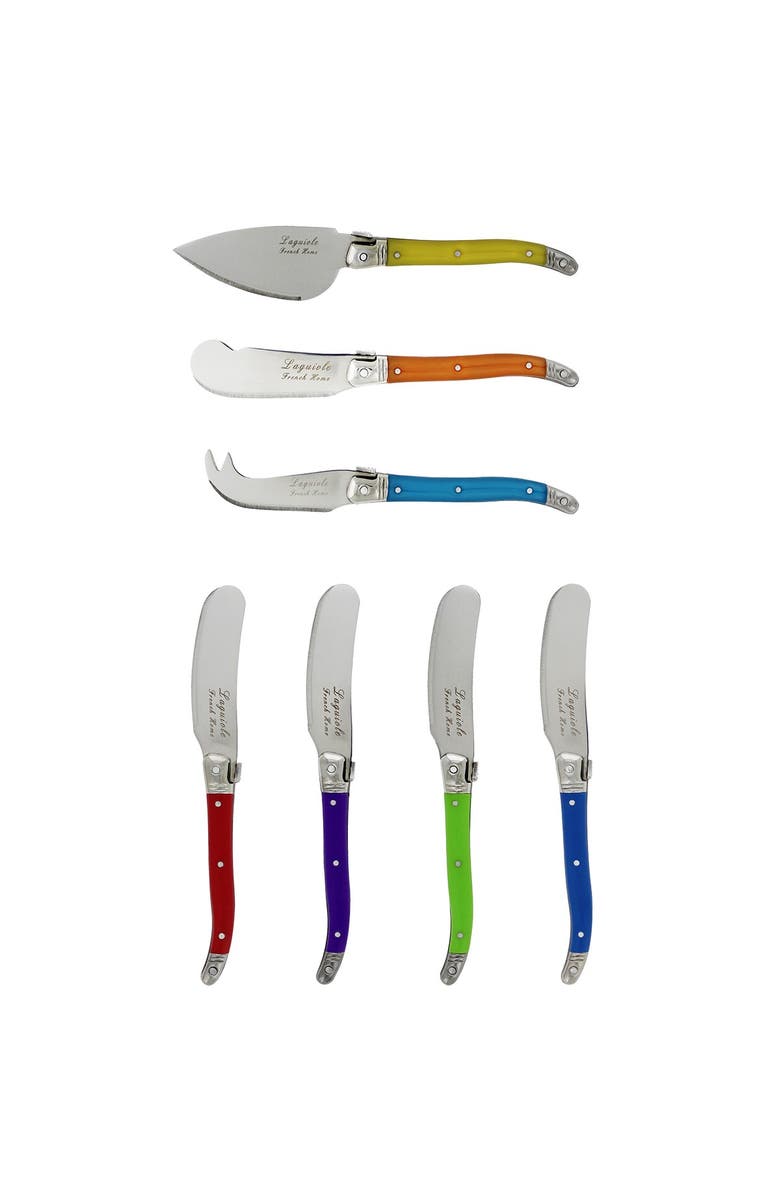 FRENCH HOME 7-Piece Laguiole Jewel Colors Cheese Knife & Spreader Set, Alternate, color, 