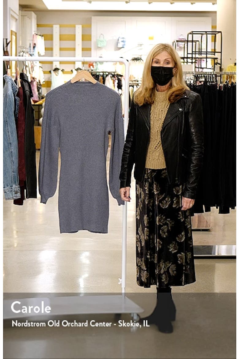 Funnel Neck Ribbed Sweater Dress video