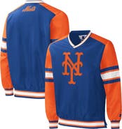 STARTER Men's Starter Royal New York Mets Yardline V-Neck Pullover Windbreaker