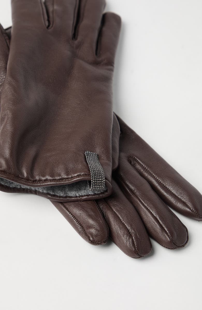 Brunello Cucinelli Nappa leather gloves, Alternate, color, 