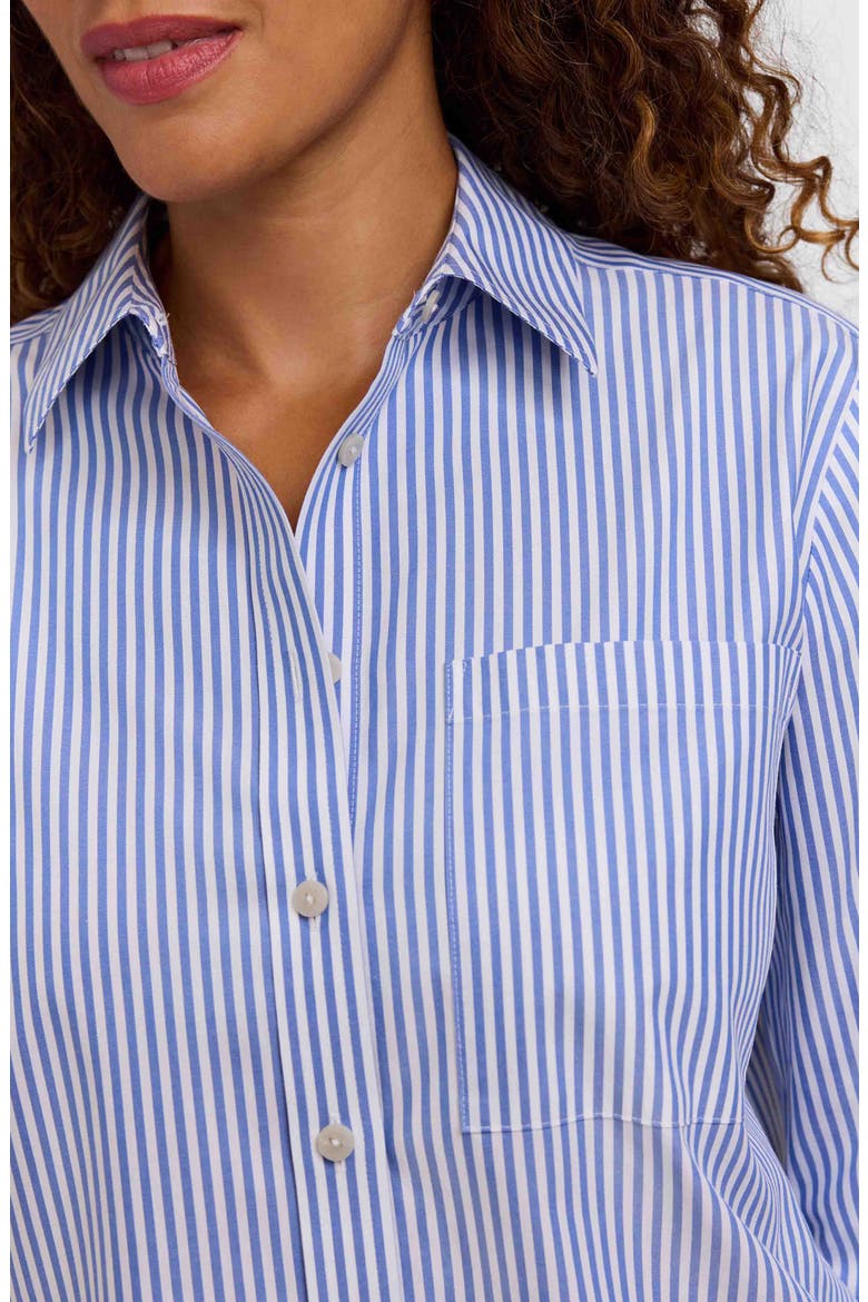 Jodie Stripe Cotton Button-Up Shirt, Alternate, color, POWDER BLUE/ WHITE