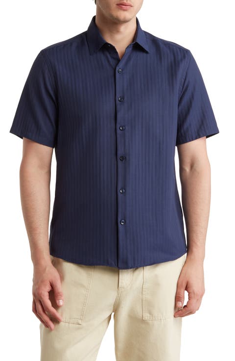 Baylor Cotton Short Sleeve Button-Up Shirt