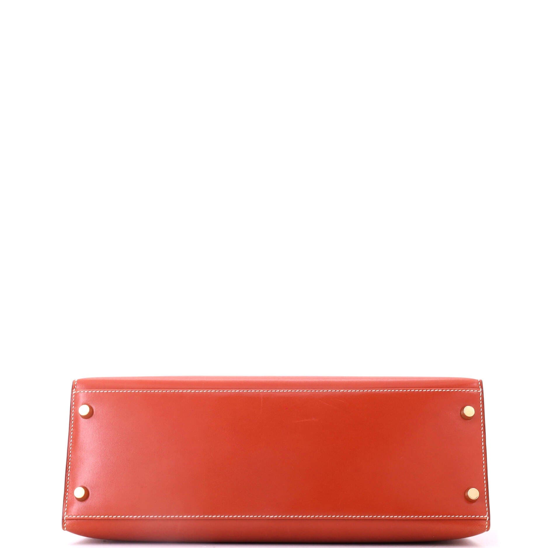 Kelly Handbag Orange Box Calf with Gold Hardware 32, Alternate, color, Brique