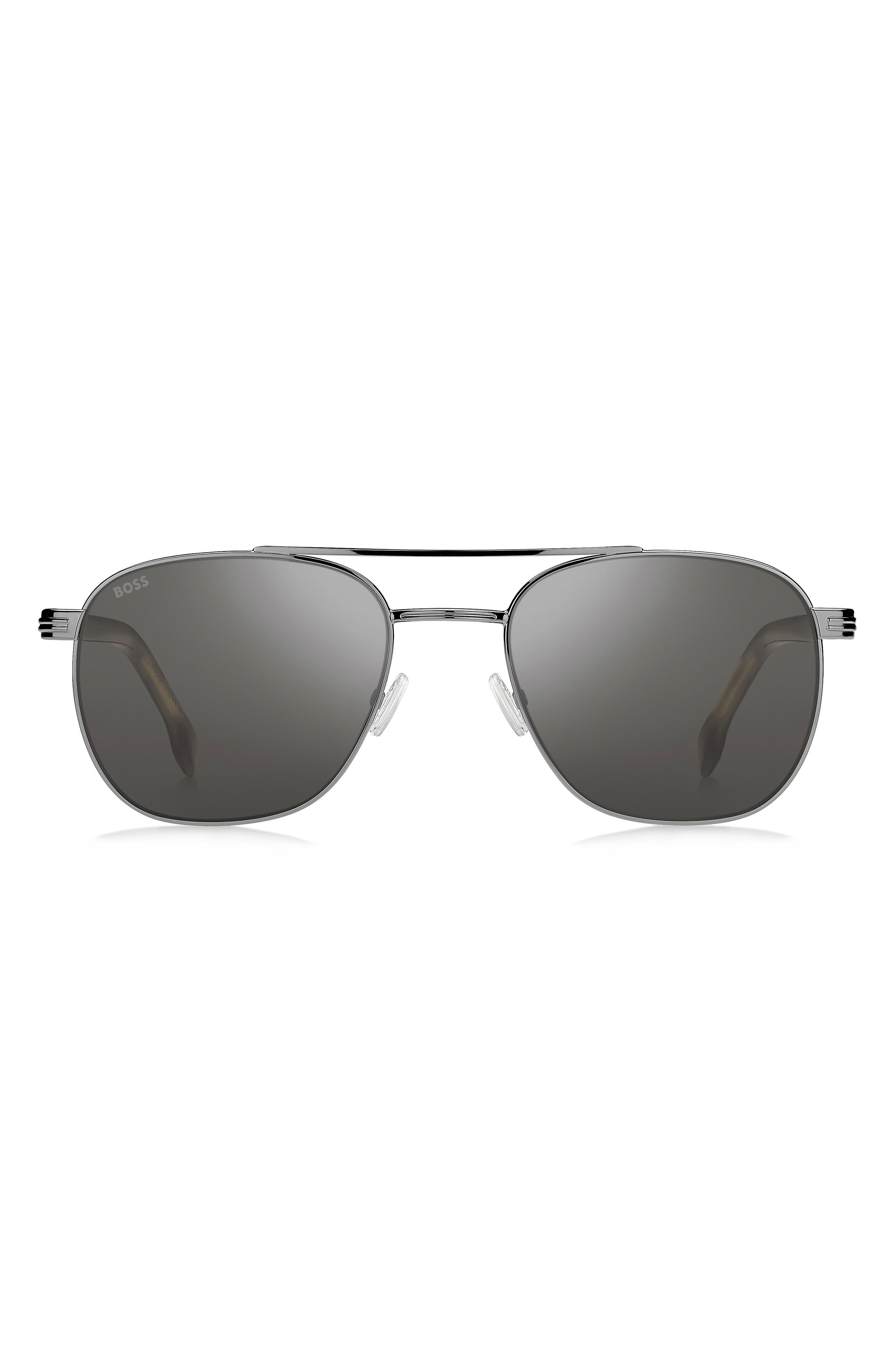 BOSS 56mm Rectangular Aviator Sunglasses