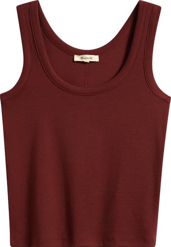 (取寄) メイドウェル レディース コットン リブド スクープ ネック タンク Madewell women (Re)Generative Cotton Ribbed Scoop Neck Tank Festival Red Re)generative Cotton Ribbed Scoopneck Tank | Madewell