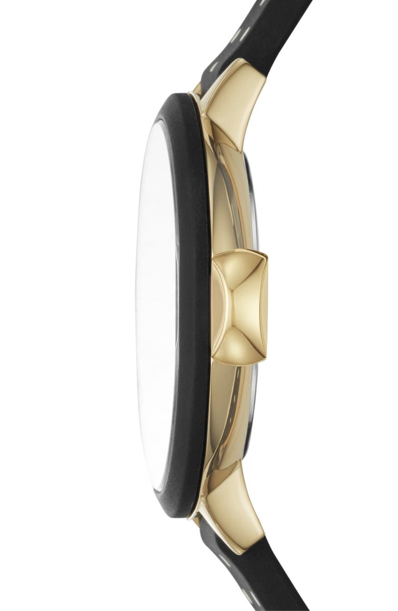 Kate Spade New York park row silicone strap watch, 34mm, Alternate, color, Black/ Gold