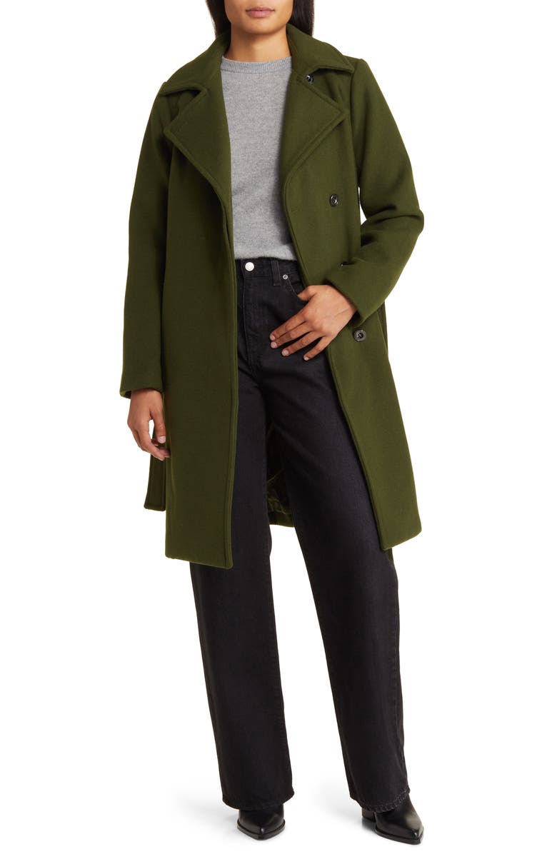 Michael Kors Belted Wool Blend Coat, Alternate, color, 
