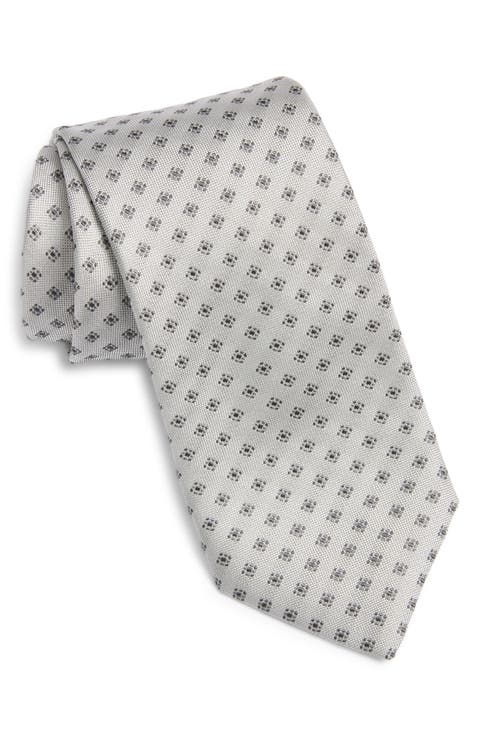 Silk Blend Geometric Tie