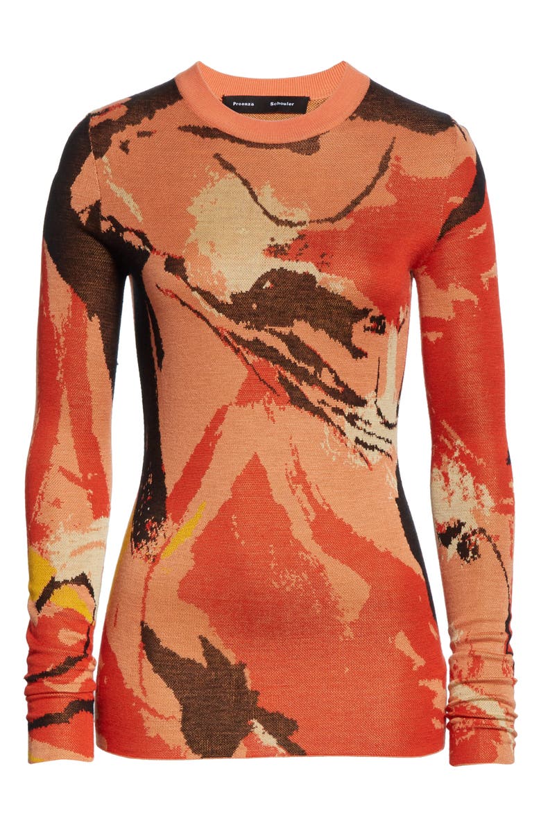 Proenza Schouler Marocaine Silk Jacquard Sweater, Alternate, color,
