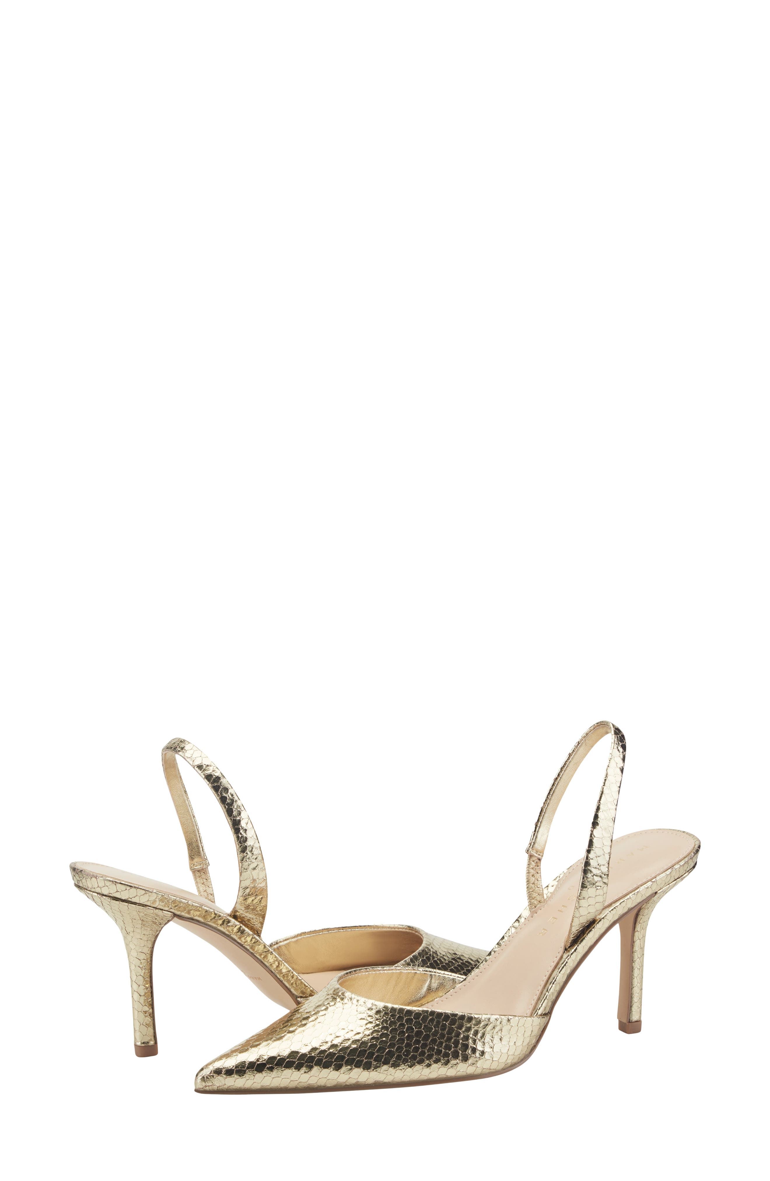 Noland Pointed Toe Slingback Pump, Alternate, color, GOLD 710