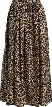 Caslon® Print Pleated Maxi Skirt