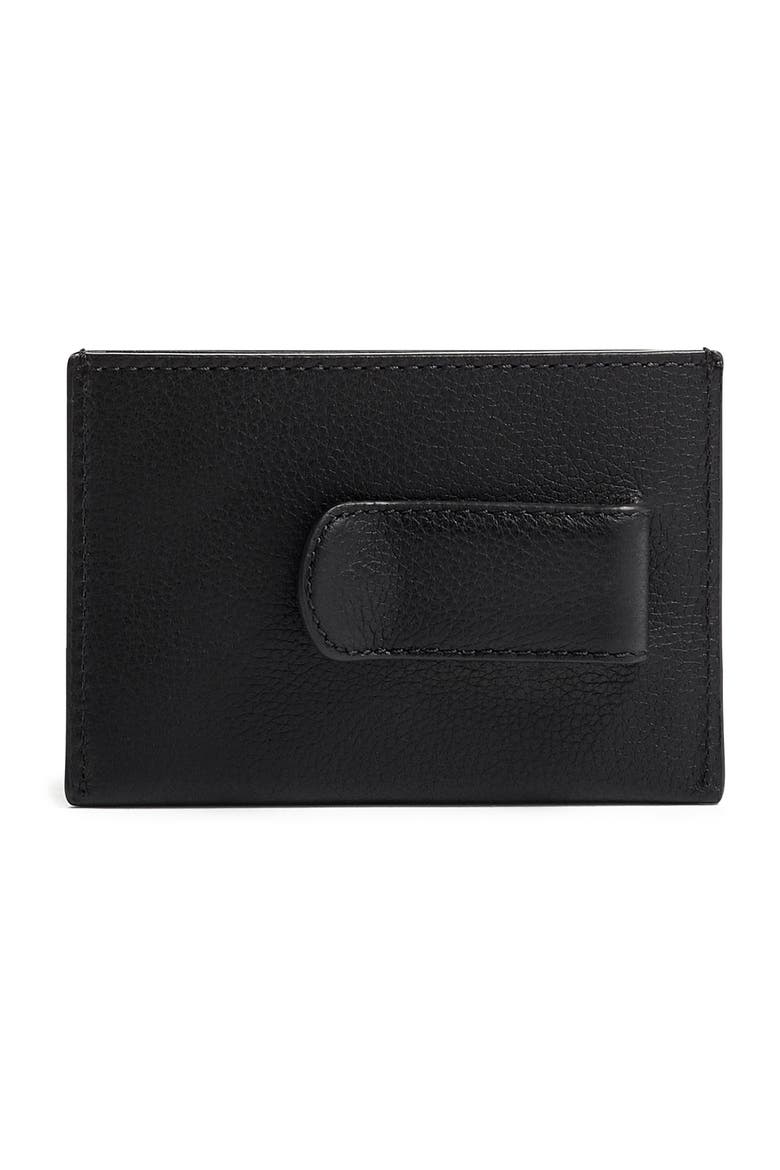 Leather Money Clip Card Case, Alternate, color, BLACK TEXTURE
