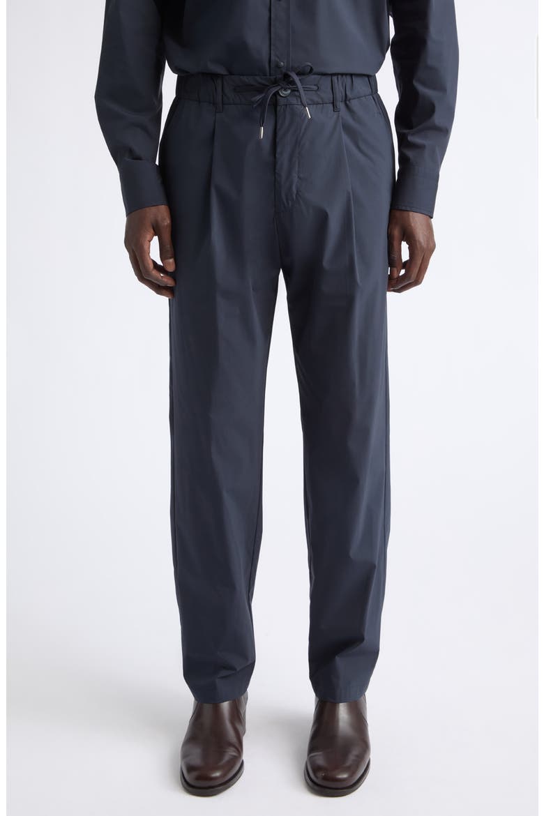 Pleated Melange Drawstring Pants, Main, color, 9200 NAVY